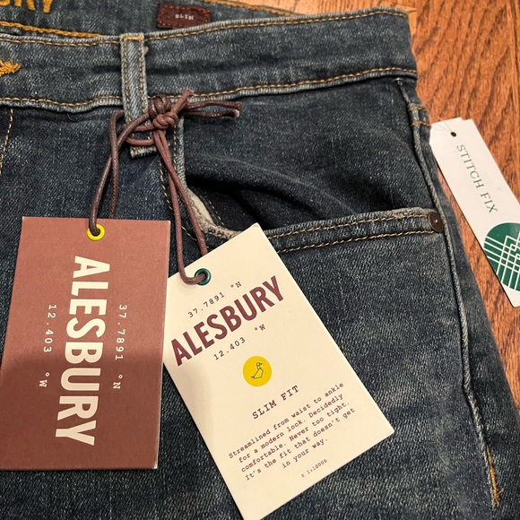 Men's Alesbury Slim Fit Blue Jeans 33 x 32 - Picture 5 of 10
